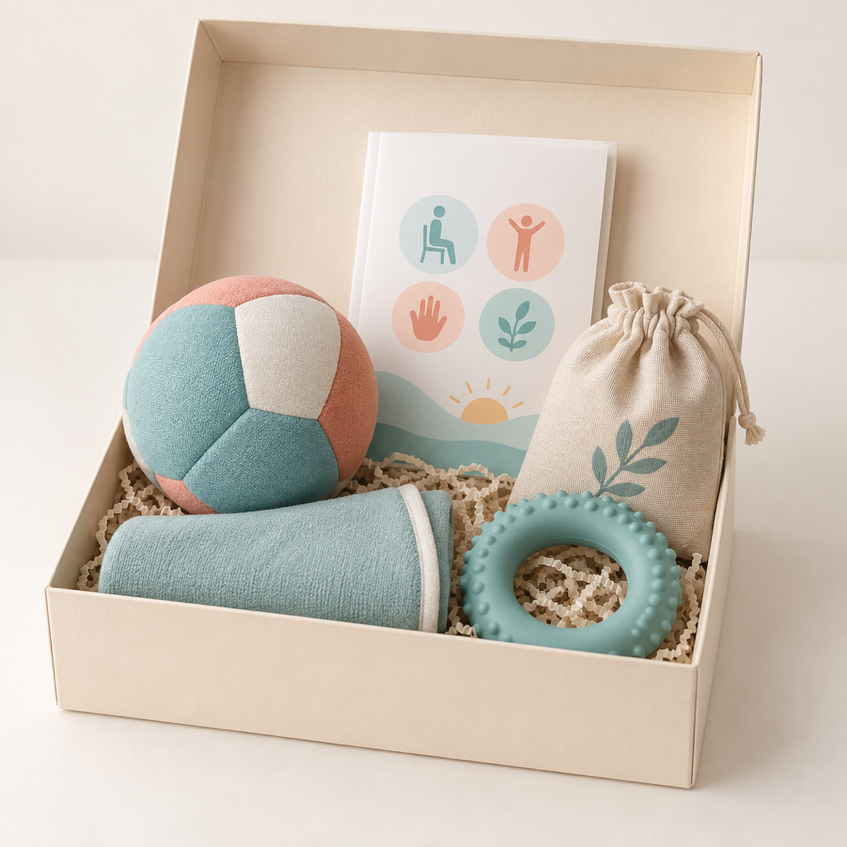 Daily wellness kit with comfort and activity items